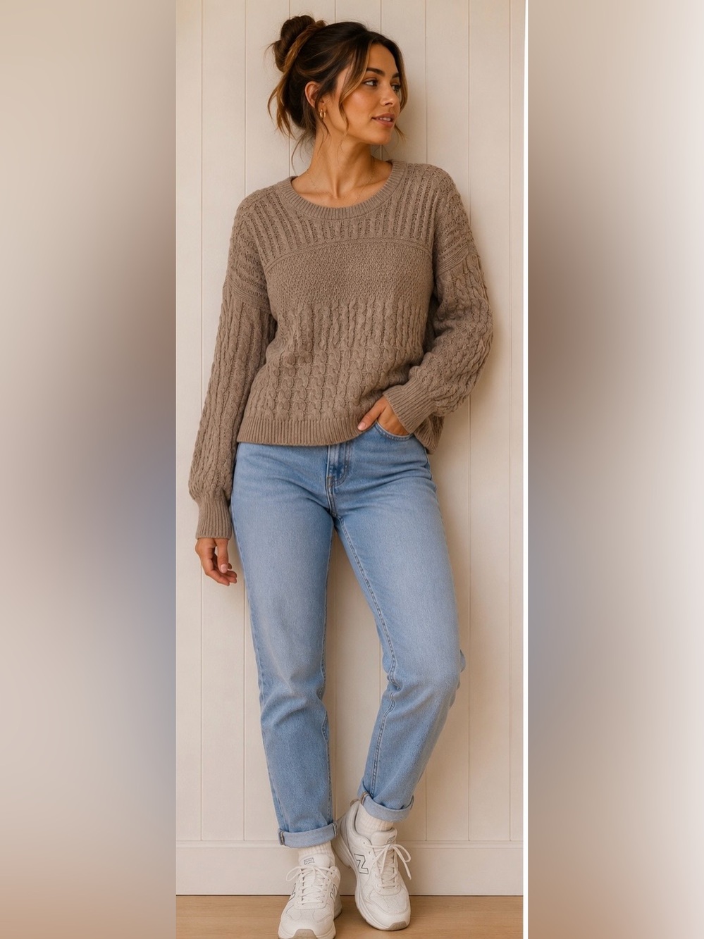Vero Moda Cable Knit Bow Back Jumper